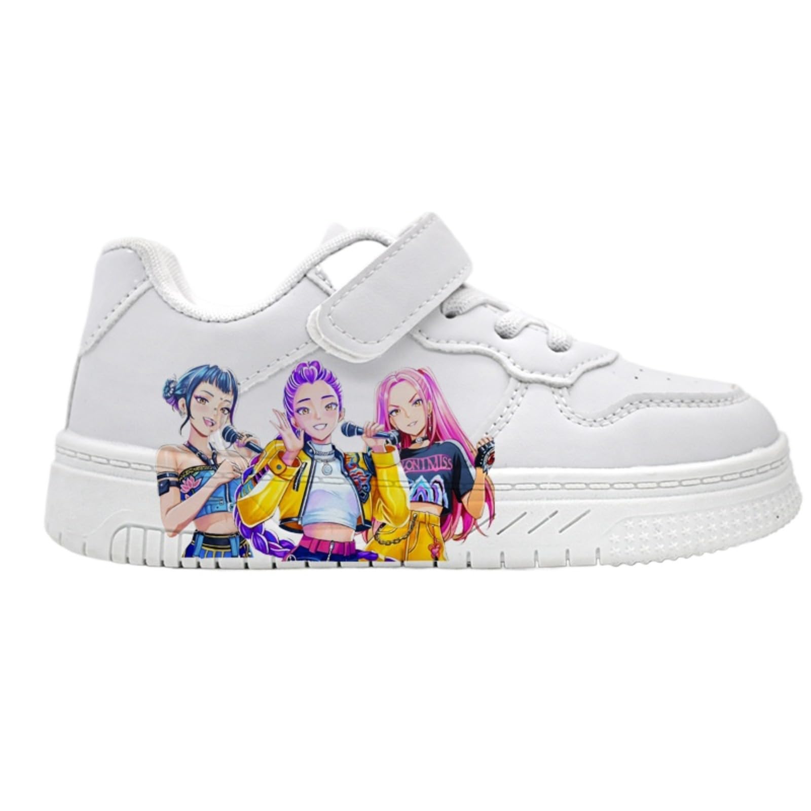Baskets Blanches pour Filles, Nouvelle Collection de Printemps de Baskets décontractées pour Enfants avec Fermeture Velcro