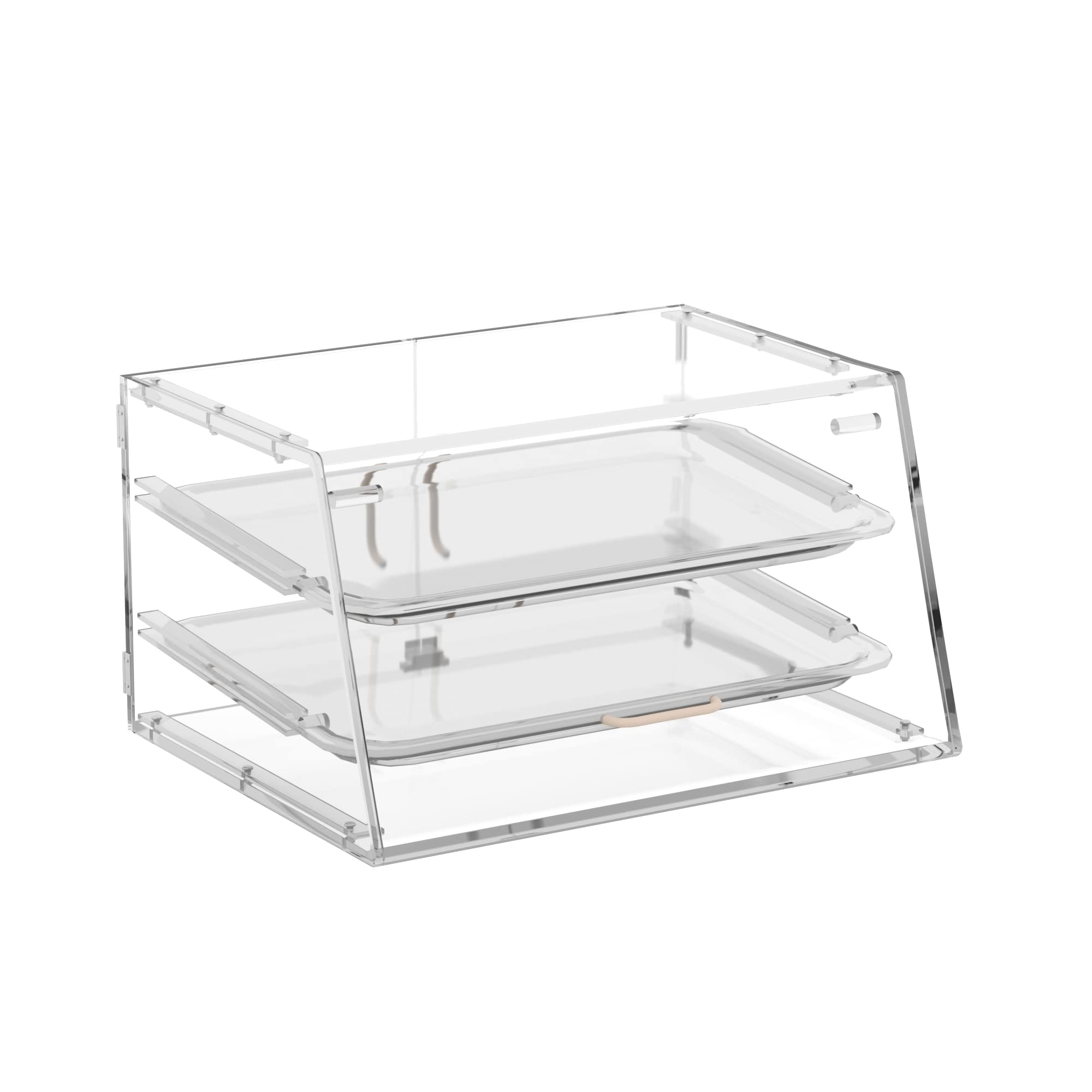 Krollen Industrial 2 Tray Bakery Display Case with Front and Rear Doors - 21'' x 17'' x 12''