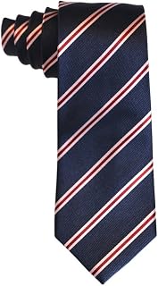 Navy Blue Diagonally Striped Necktie - Everyday Wear & Costume Tie - Eggsy Harry Hart Secret Agent Spy Movie Gift For Men