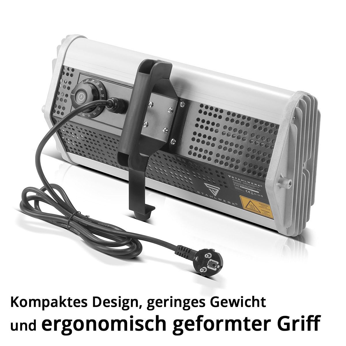 STAHLWERK Infrarot Lacktrockner IL-1200 ST mit 1.200 Watt und Stativ, leistungsstarker Infrarottrockner/IR Strahler/IR Trockner zum professionellen Trocknen von Autolack, Grundierungen uvm.