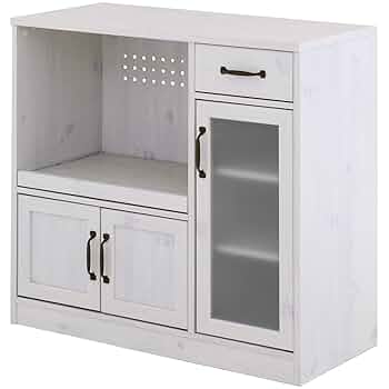 おしゃれ北欧カウンター レンジボードLUFFY LU80-120L 幅118cm Amazon｜食器棚 レンジ台 完成品 ロータイプ コンパクト