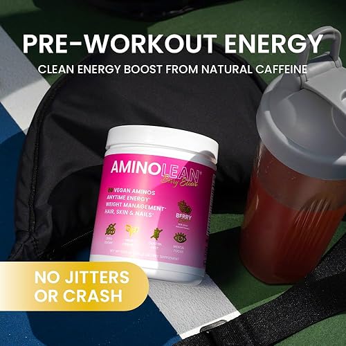 Miniatura 3 de RSP NUTRITION AminoLean - Polvo para antes del entrenamiento, aminoenergía y control de peso con aminoácidos BCAA veganos y cafeína natural,