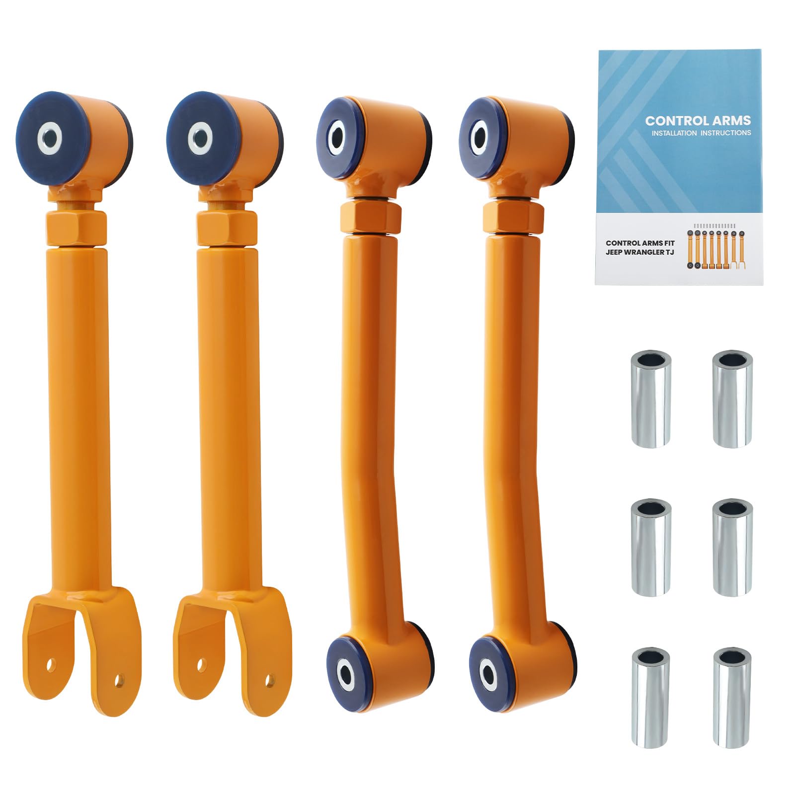 maXpeedingrods Adjustable Front Control Arms for Jeep TJ XJ ZJ with 0-4" Lift, Upper and Lower