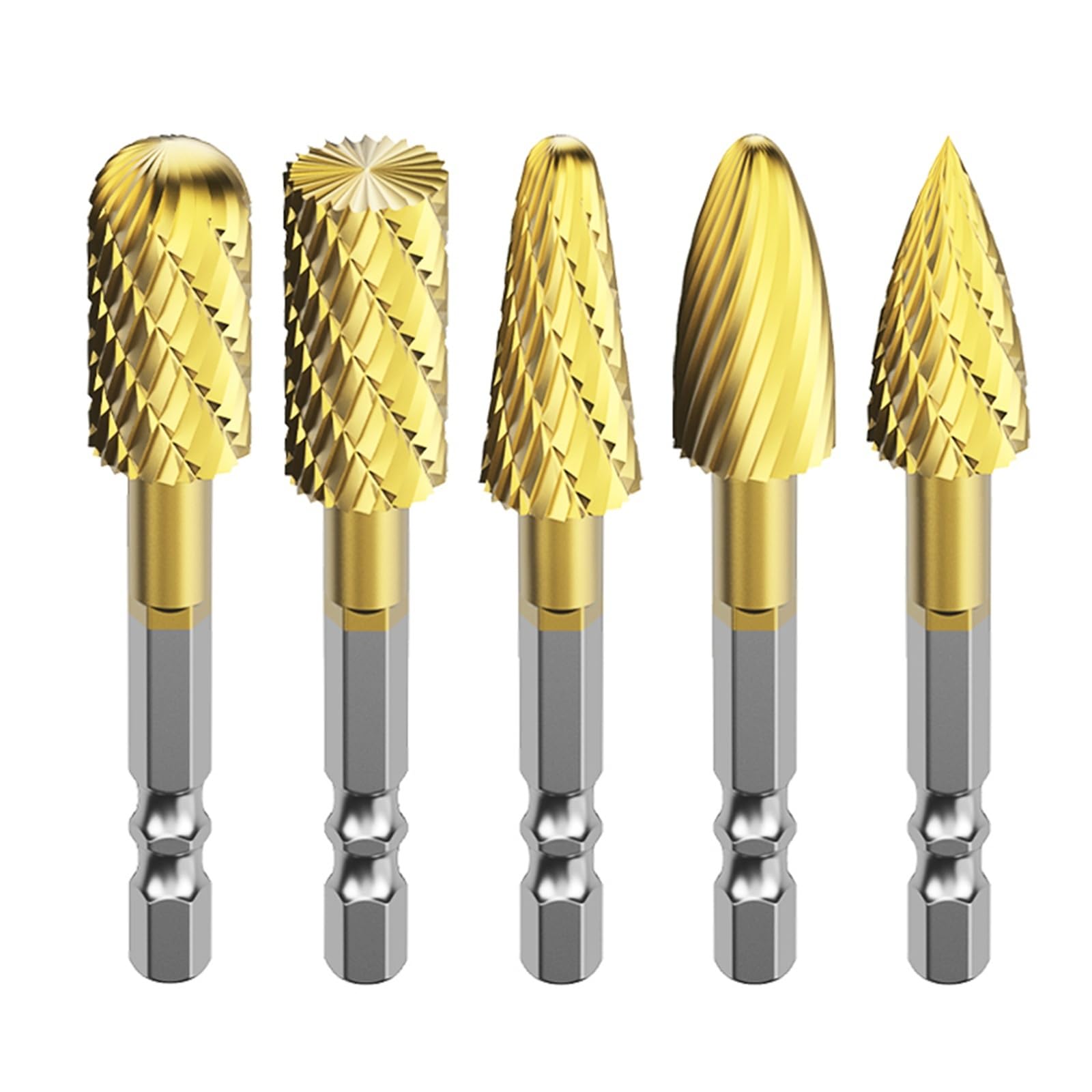 Heavy Duty Rotary File Rotary Burrs File Hexagon Shank Abrasive Tools Engraving Grinding Polishing Bit for Metal Wood(4418)