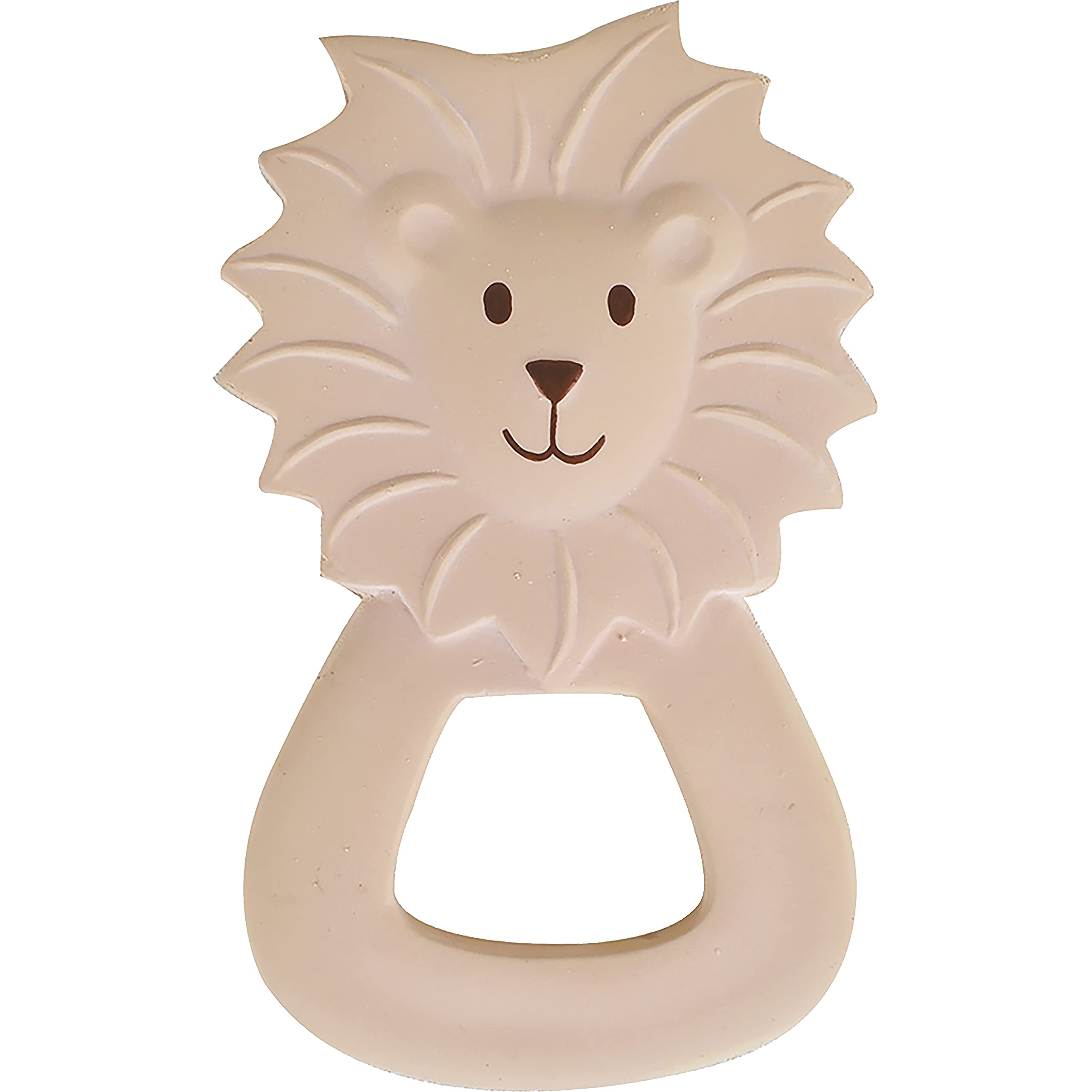 Tikiri Natural Soft Rubber Teething Toy, Ring, Gum Soother - Lion - Toy Gift Boxed - BPA Newborn Baby Gift for 0-6 Months Old