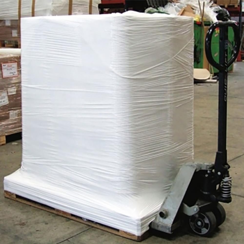6 Rollos Film Paletizar Blanco Opaco Elástico, Bobinas Estirables de 1,8 Kg, ancho 50 cm, 23 micras. Mudanzas, Envolver, Embalar, Precintar, Proteger
