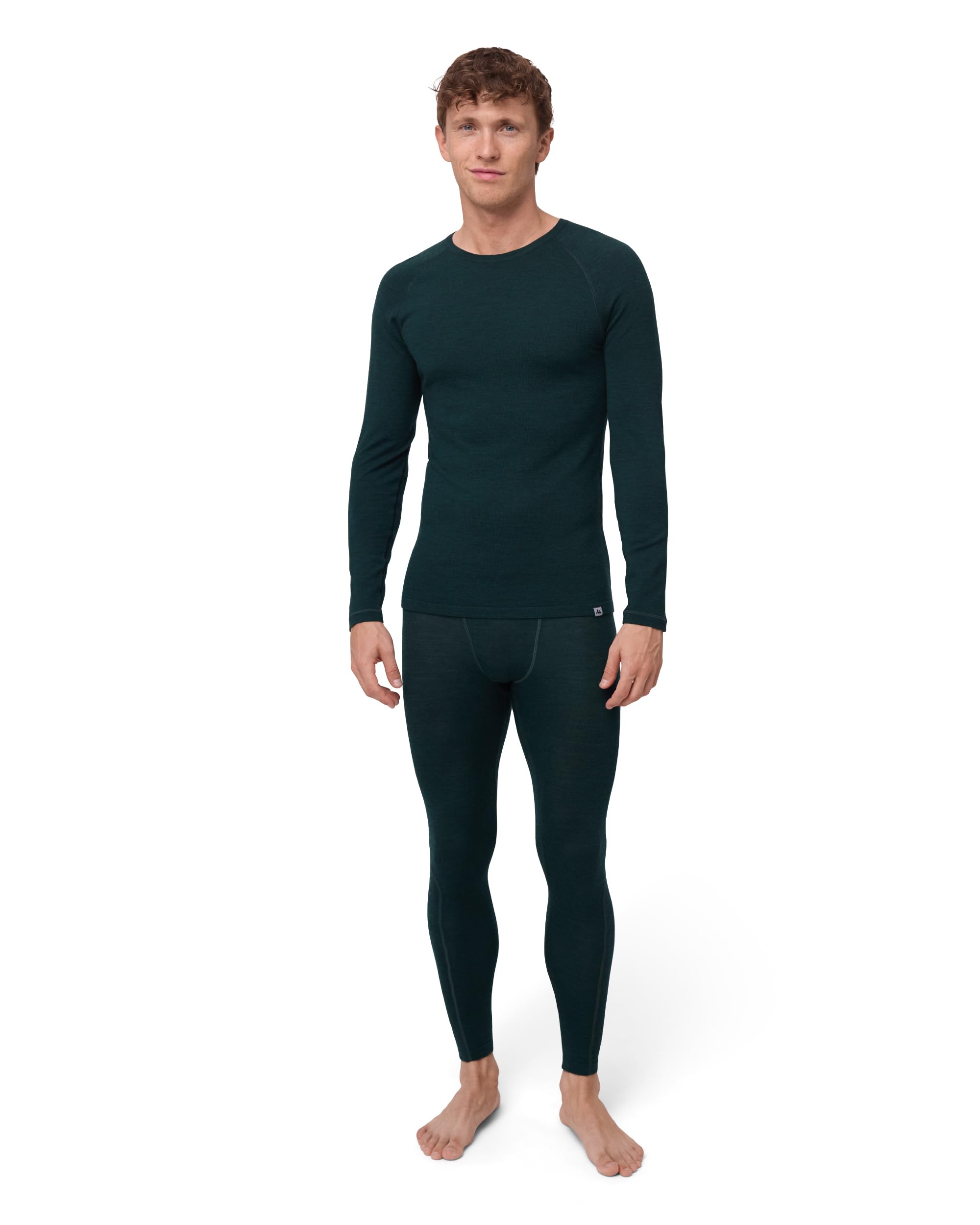 DANISH ENDURANCE Intimo Termico Uomo Lana Merino, Maglia Termica Uomo e Pantaloni Termici, Calzamaglia Termica Uomo Invernale per Sci, Trekking
