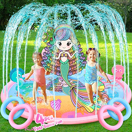 噴水マット プレイマット 噴水おもちゃ ビニールプール 噴水 ファミリープール 庭 ベランダ 水あそび キッズプール レジャープール 家庭用プール 子供用プール180CM直径
