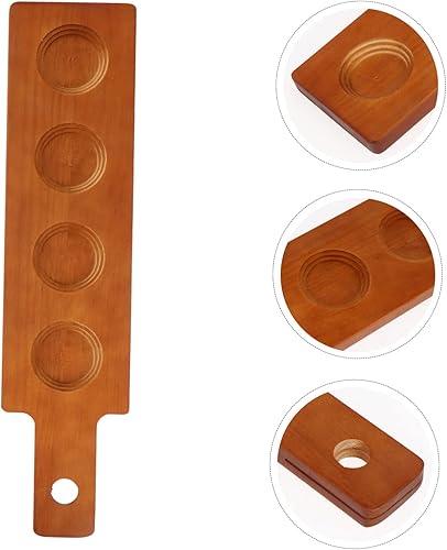 Miniatura 5 de CALLARON Juego de mesa de comedor para degustación de cerveza, muestreador de madera, bandeja de servicio de madera rústica, tablero de remo de 4