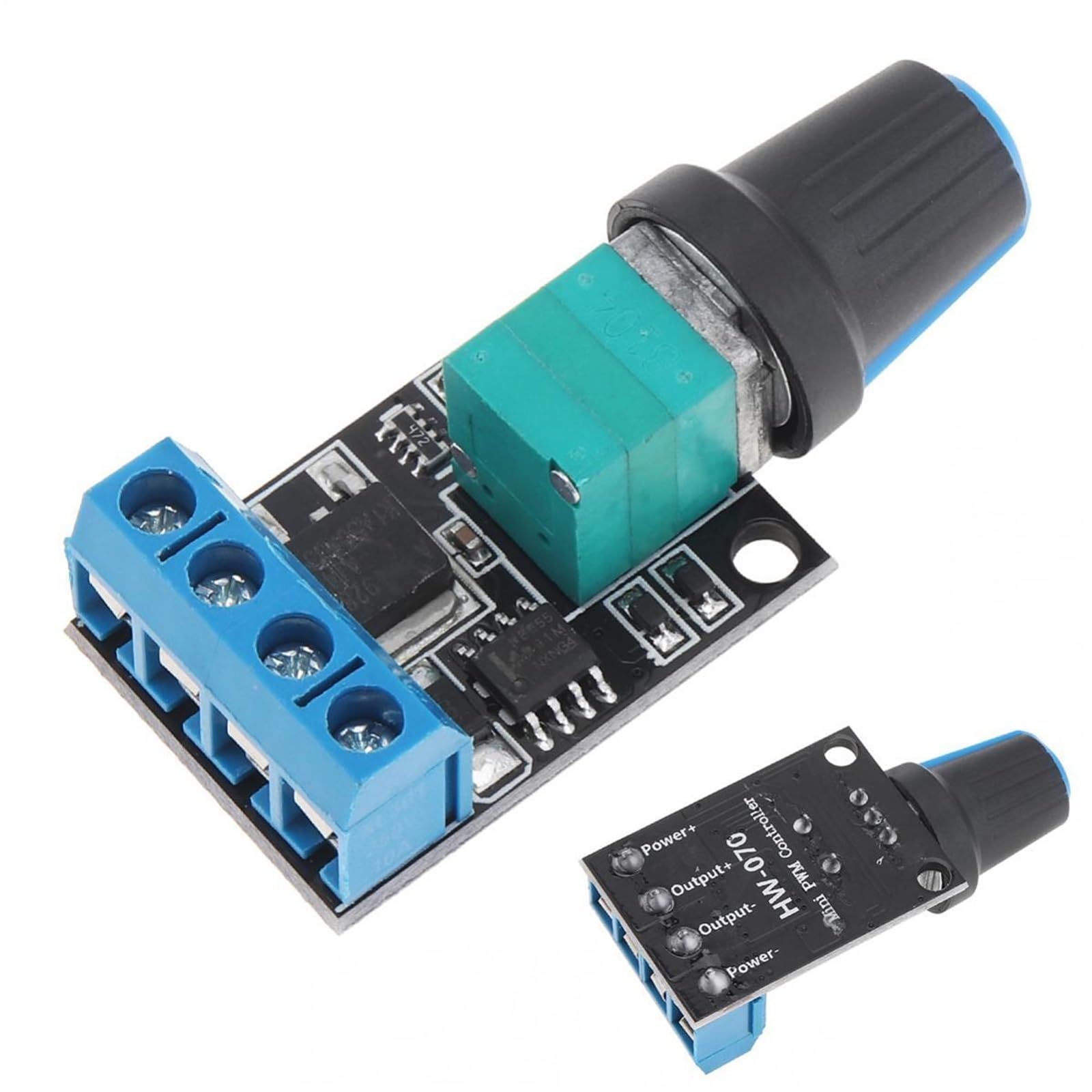Controlador de velocidad PWM de 10A para regular motores CC de 5V a 16V de forma continua
