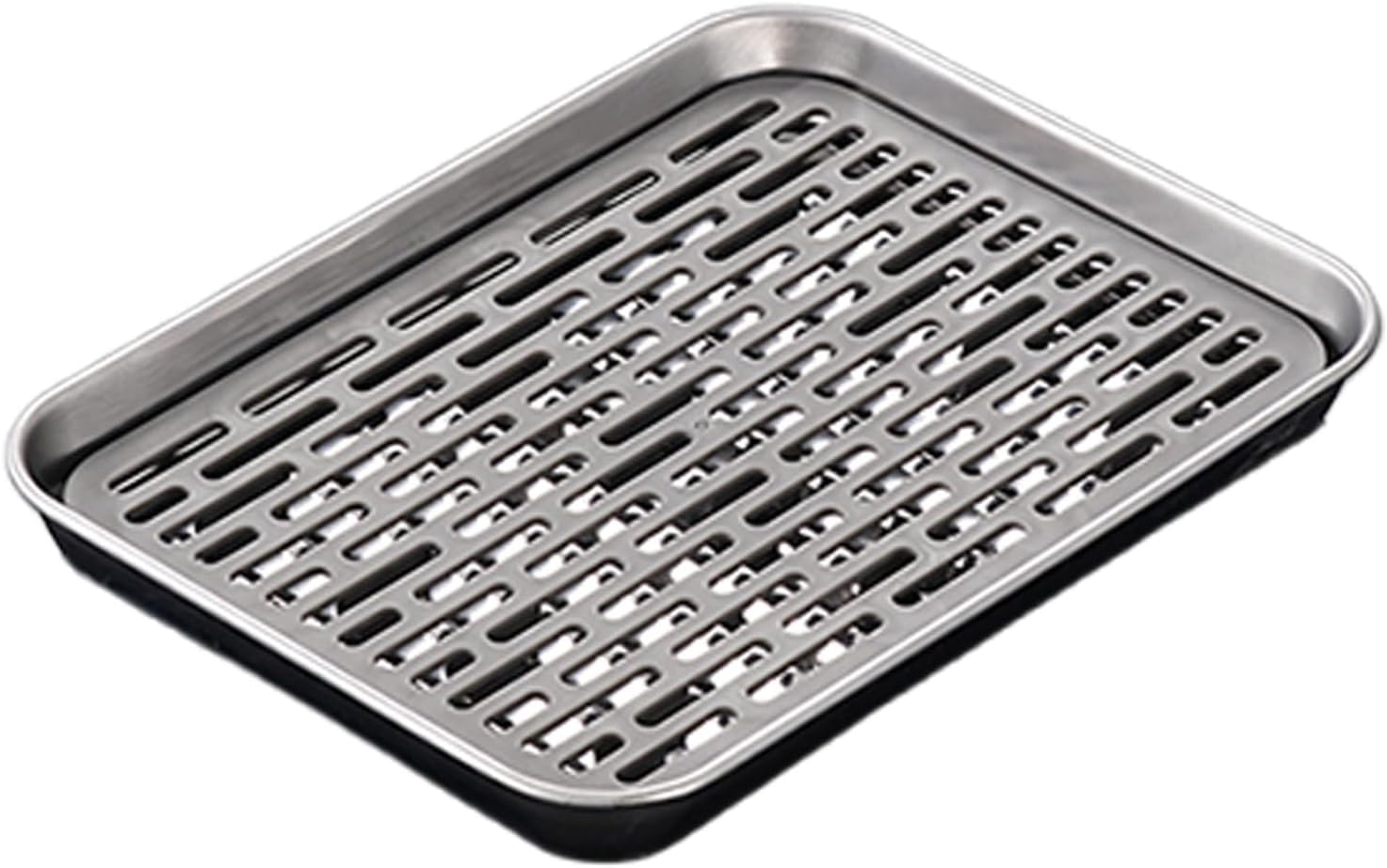 Grid Oil Drip Pan, Stainless Steel Metal Drip Tray, Metal Drip Pan, Condensate Drain Pans, can be Used to Store Fruits, Cups, Kitchen Utensils, and Cakes(31x41x2.5cm/12x16x1in)