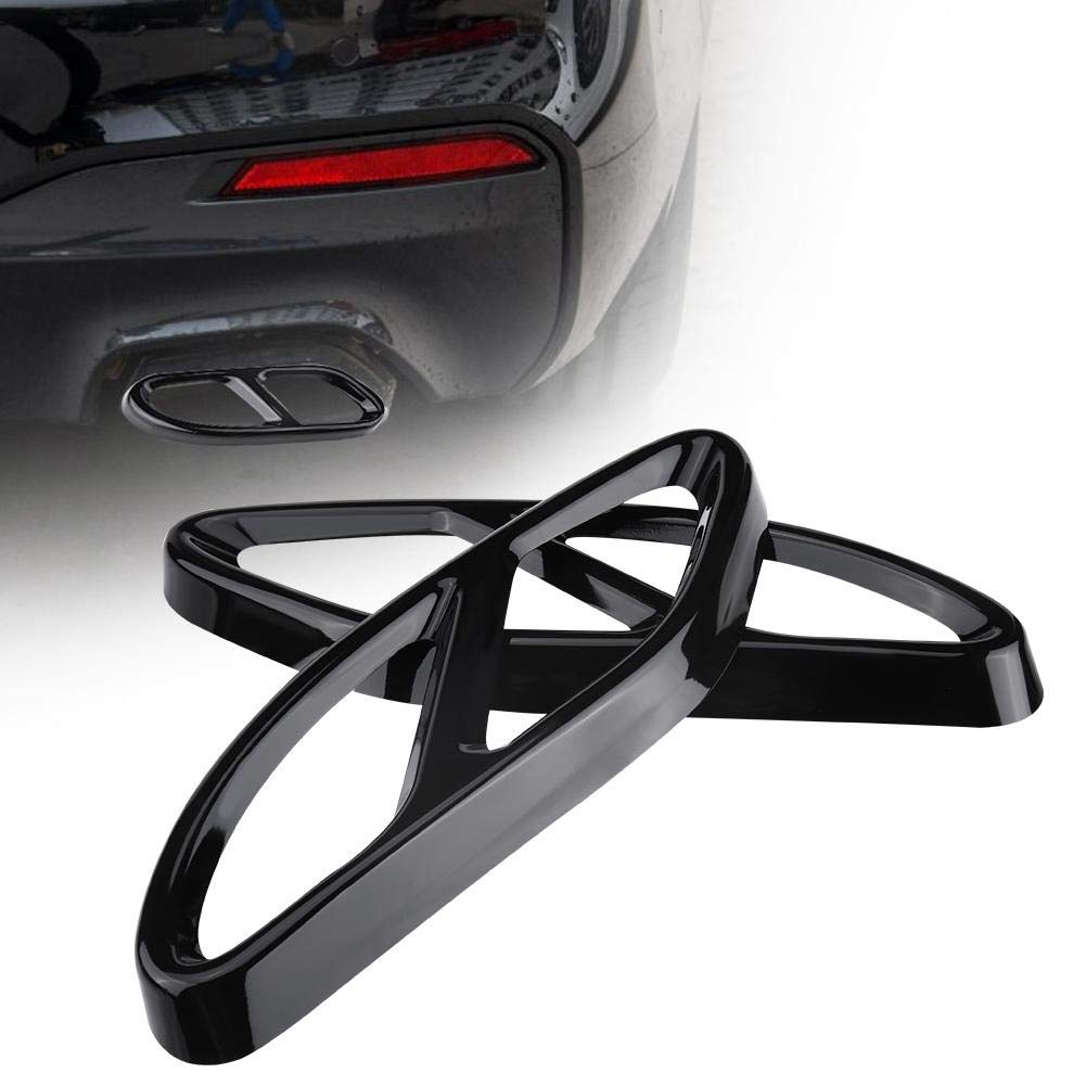Delaman Cache-Tuyau d'échappement Garnitures Argent pour Mercedes-Benz GLC Classe E C207 Coupé 14-17 1 Paire (Couleur : Black)