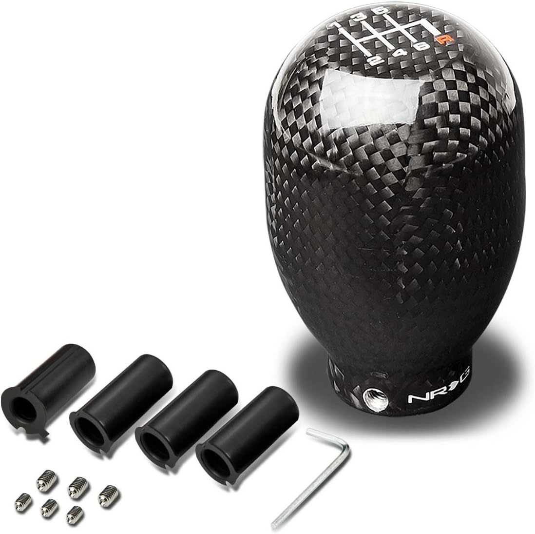 Auto Dynasty NRG SK-100BC-1 Universal 42mm 6-Speed Type-R Shift Knob, Black Carbon Fiber