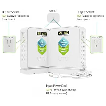 ステップダウンコンバータ 120V-100V UniPower 1600W ステップダウンコンバータ 120V-100V UniPower 1600W