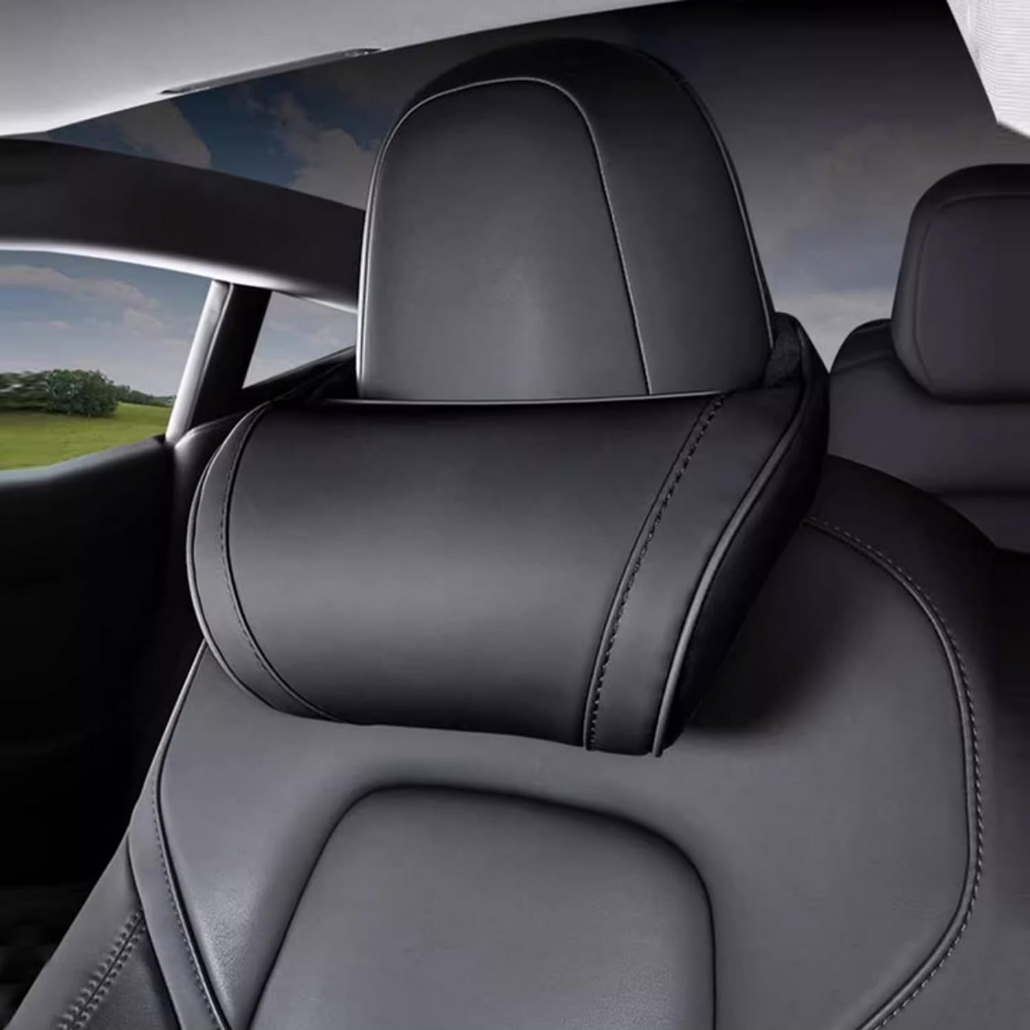 Coussin Nuque Voiture Réglable - Ergonomique, Cuir Premium - Pour Voyage, Bureau, Maison