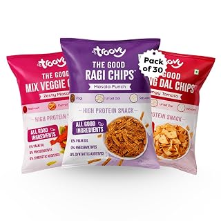 Troovy Mixed Chips | Tasty & High Protein Snacks | 30% Of Protein Needs | No Palm Oil, Cholesterol or Trans Fats | (Pack of 30)