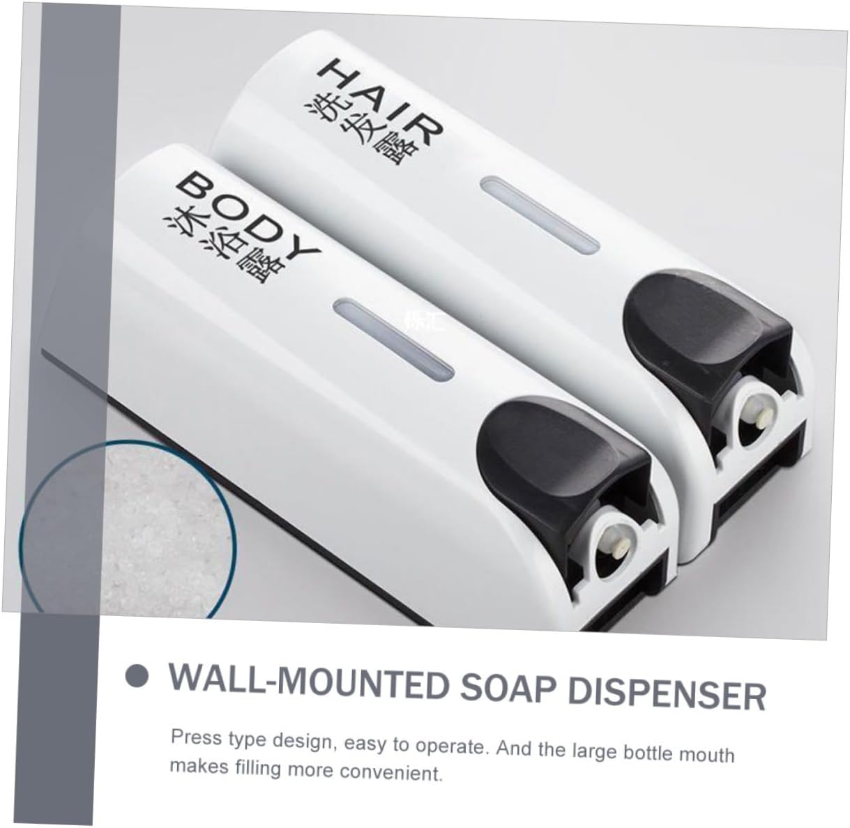 Wall Mounted Soap Shampoo Dispenser Double Headed Lotion Bottle Refillable Shower Gel Container for Bathroom Kitchen Hotel Use White