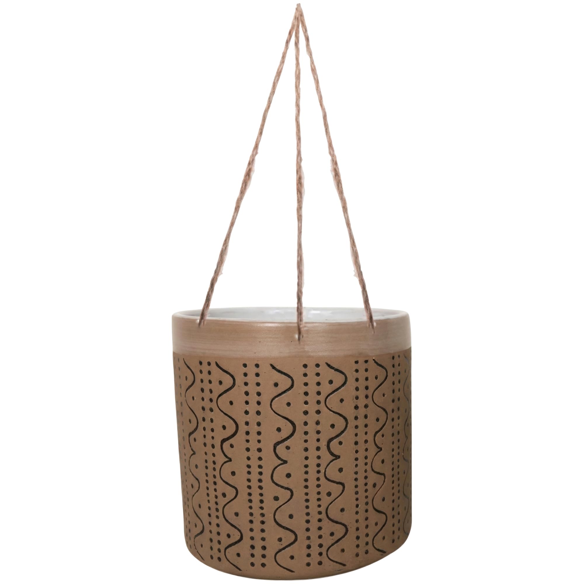 Blue Sky Ceramic Hanging Majestic 6.5" Flower Pot, Multi Color