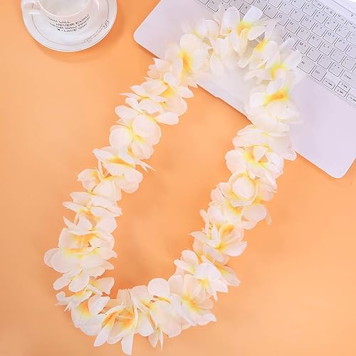Miniatura 5 de Flores hawaianas Leis Tropical Luau suministros de fiesta de collares de guirnalda de hula, collar floral hawaiano Leis para playa, baile Hula Luau,