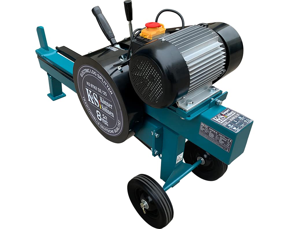 Cortador de leña cinética con motor eléctrico KS 8TKE 52/35, 2000 W, fuerza de corte máx. 8 toneladas, longitud máxima del tronco: 520 mm, diámetro máximo 350 mm,cortador de leña eléctrico.
