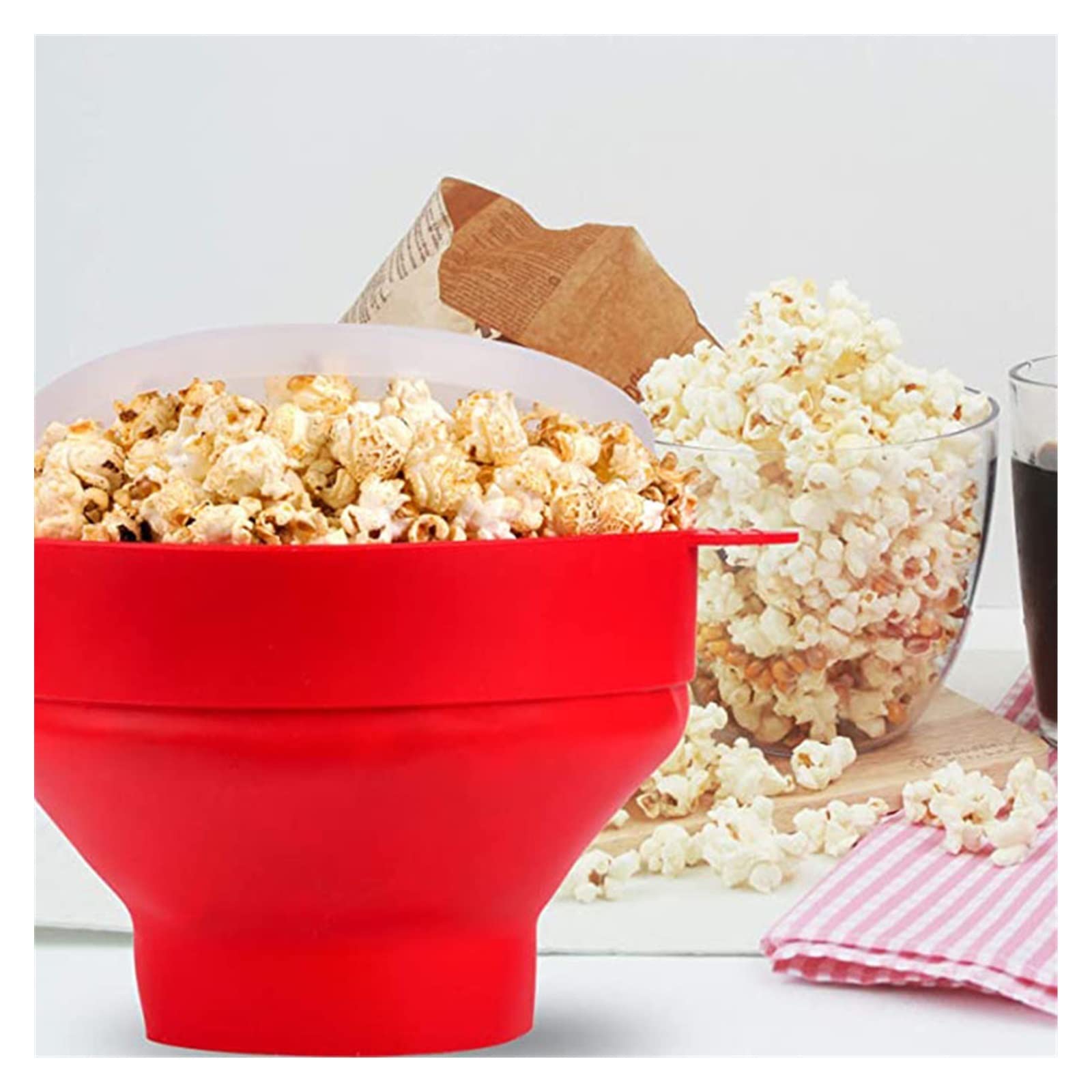 Popcorn Popper Mikrowelle Silikon Popcorn Maker Lebensmittel Klasse Faltbare Küche Einfache Werkzeuge Machen Popcorn Eimer Schüssel Mit Deckel Schalen