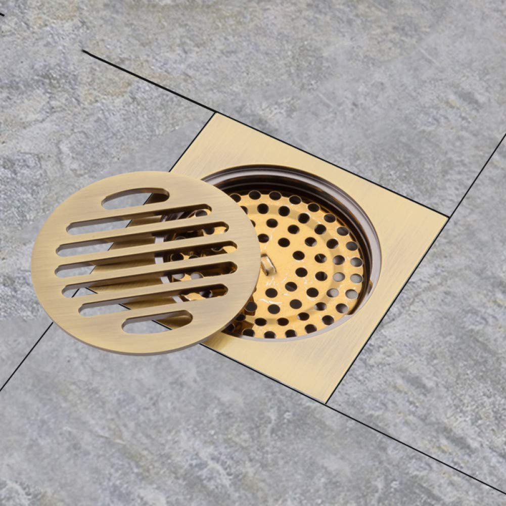 Siphon de sol en laiton antique style rétro chic pour douche haut de gamme