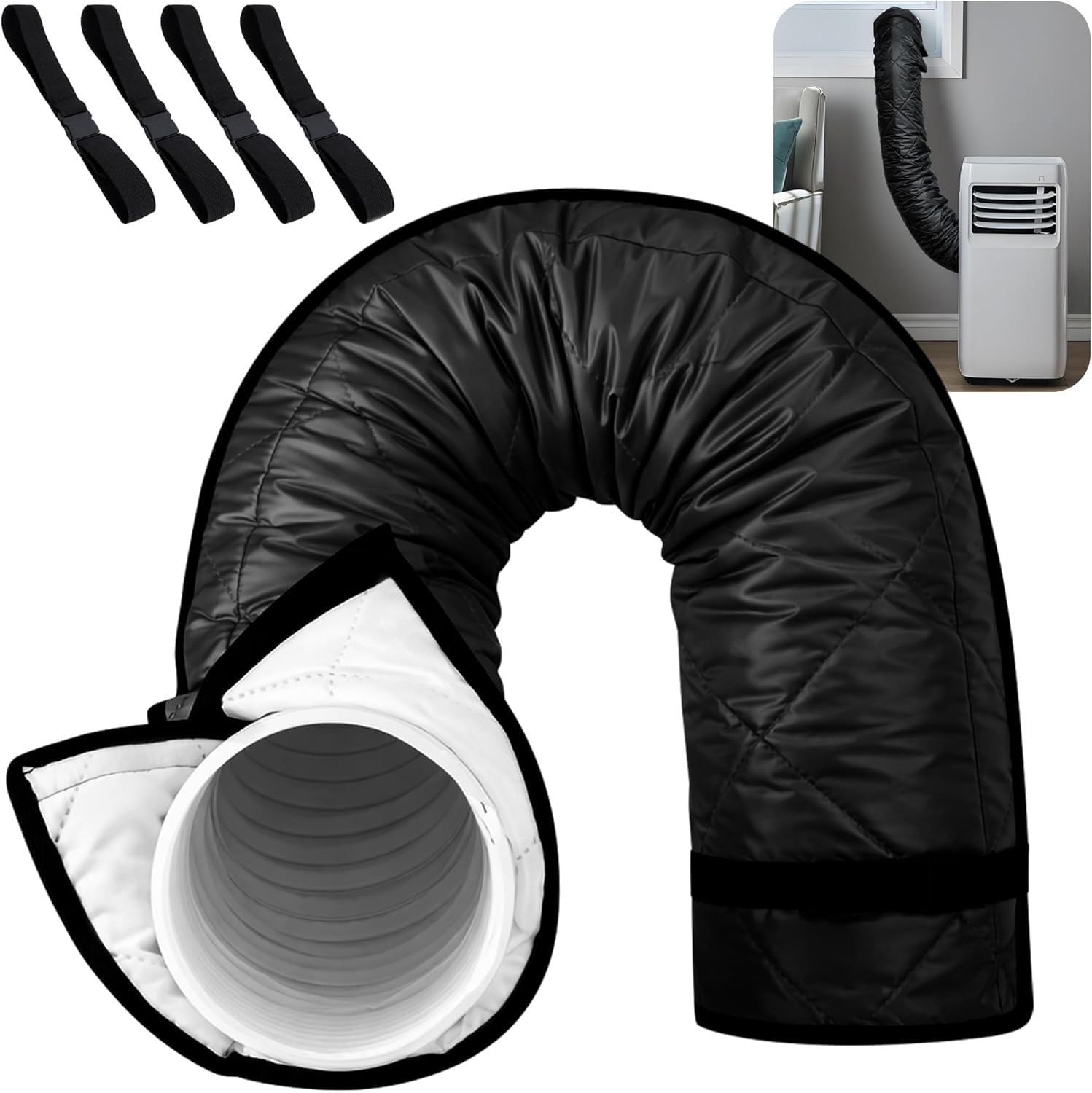 Quilting Air Conditioner Hose Cover, Portable Air Conditioner Hoses Sleeve for 5''-5.9" Diameter Exhaust Duct Vent