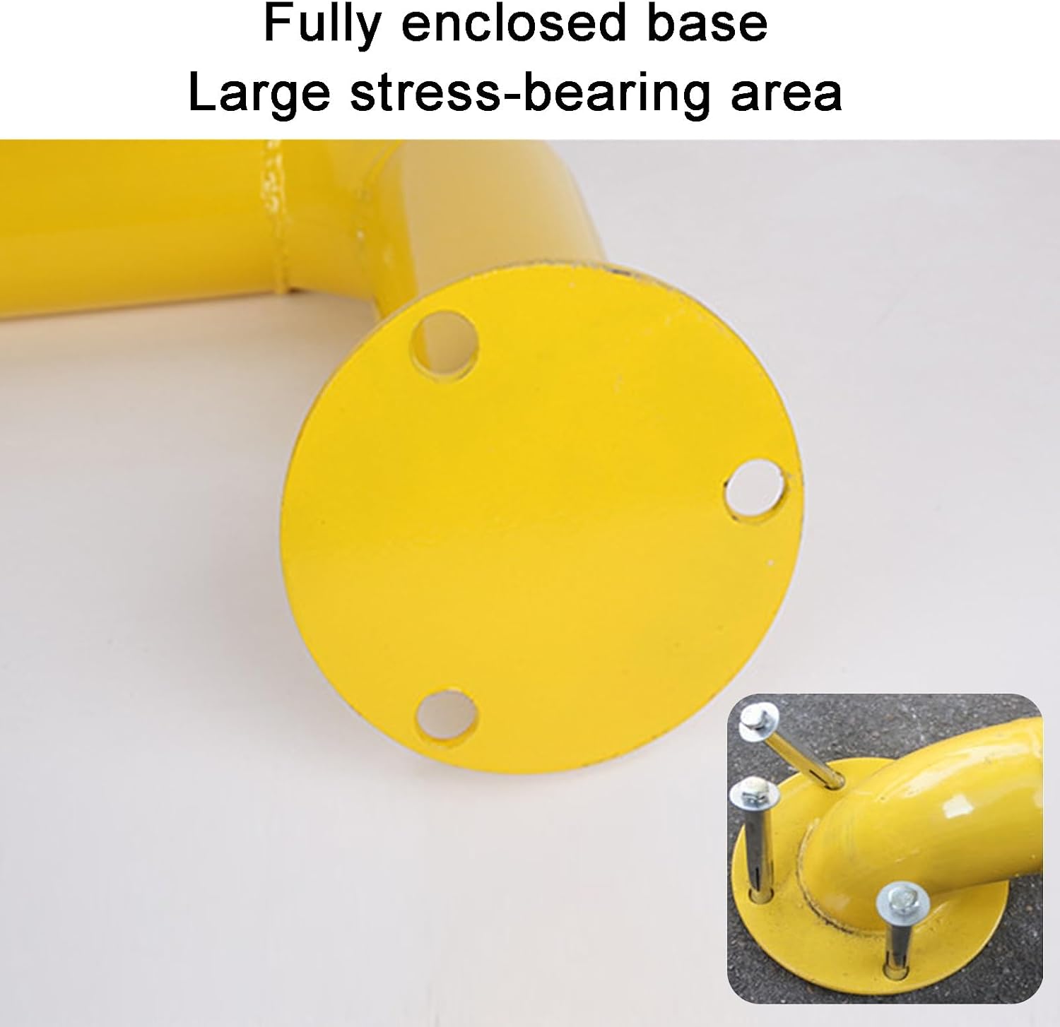 Safety Bollard Steel Pipe Parking Stopper Floor Stopper U Type Steel Bollards with Reflective Tape for Garage Warehouse(2000 * 200mm/79 * 8in)