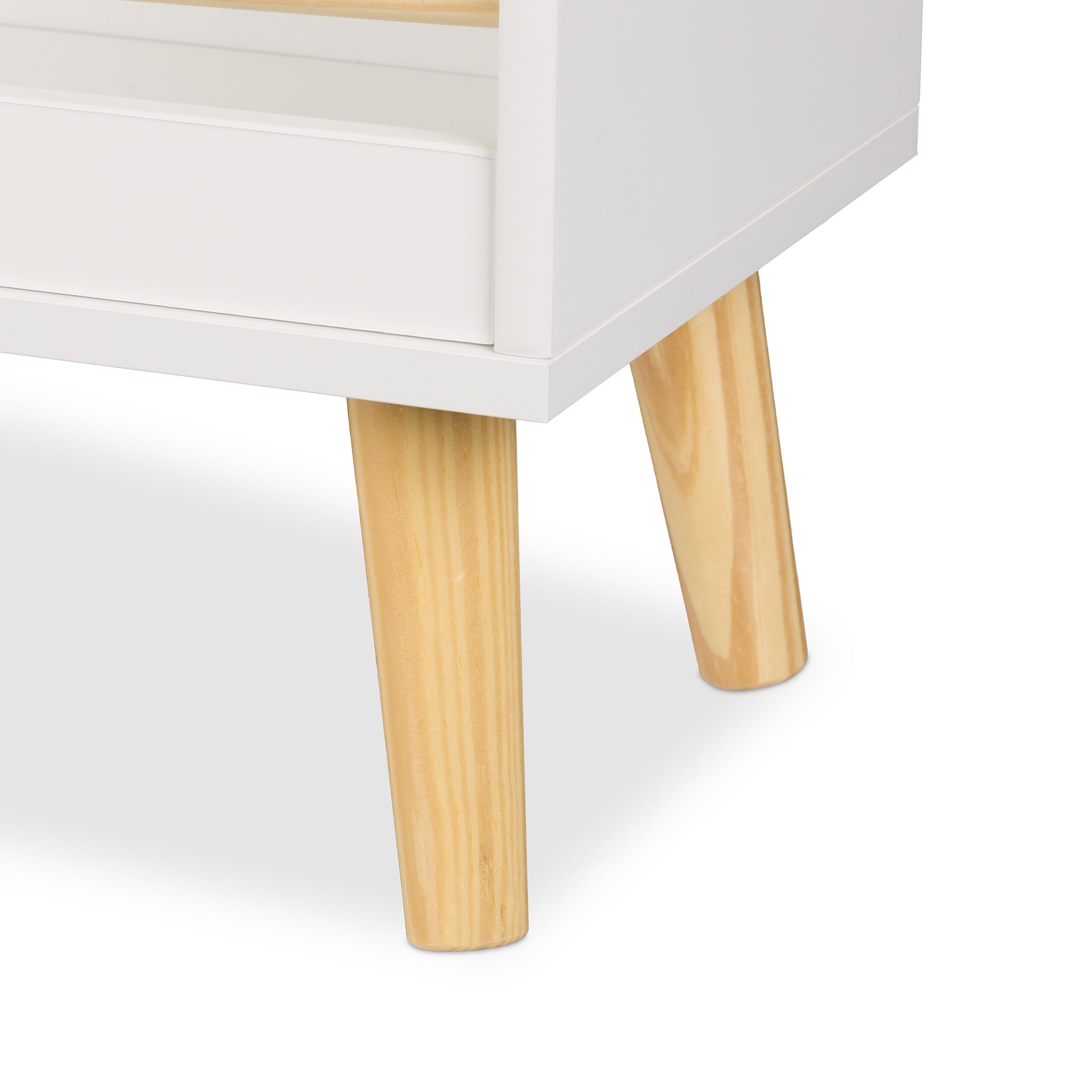 Relaxdays Scaffale Portagiochi Bambini, Libreria con 3 Scomparti Porta Libri e Giocattoli, HLP: 95,5x50x24 cm, Bianco
