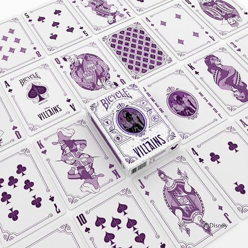Image of Bicycle Disney Villains Special Edition Playing Cards - Collectible Deck of Cards for Kids Card Games Featuring Characters from Peter Pan, Hercules, Lion King, 101 Dalmatians and More