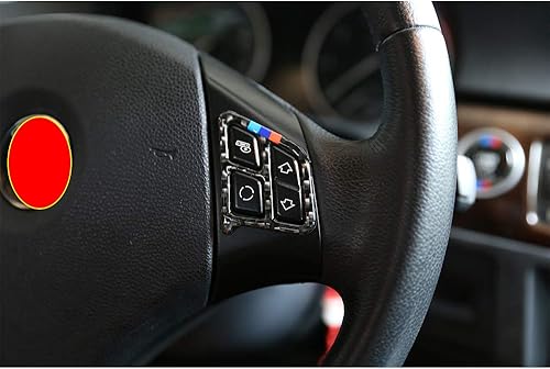 Miniatura 4 de YIWANG - Pegatinas de fibra de carbono para el marco del volante, 2 unidades, para BMW Serie 3 E90 2005  2012