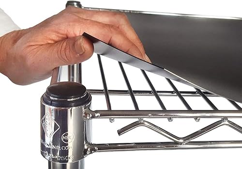 Miniatura 3 de Shelving Inc. - Revestimientos para estantes de alambre de polietileno de 14 pulgadas de profundidad x 30 pulgadas de ancho, color negro, 4 unidades