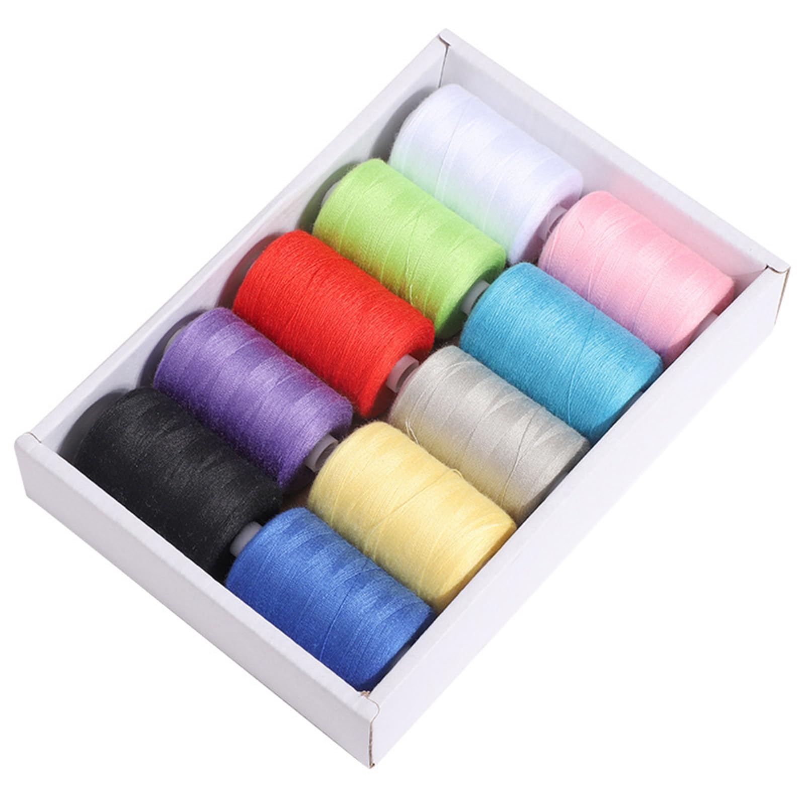 SXRQ 10 Assorted Tone Polyester Thread Set High Tensile Power for Sewing Machines and Hand Stitching Sewing Thread Set for Clothing Repair