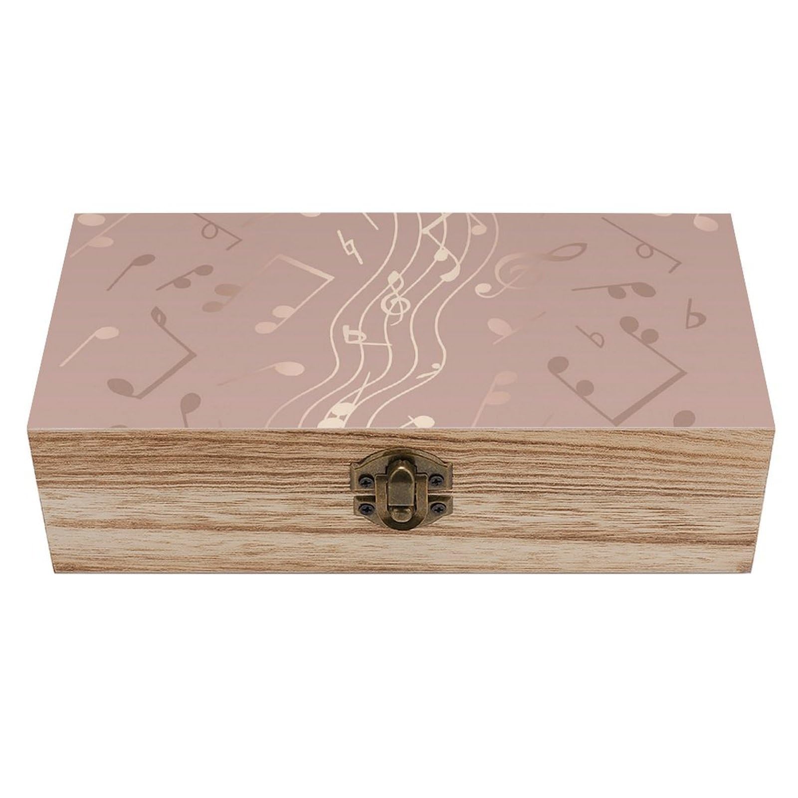 Oudrspo Musical Notes Retro Wooden Storage Box Keepsake Jewelry Decorative Art Storages Box Gift Boxs