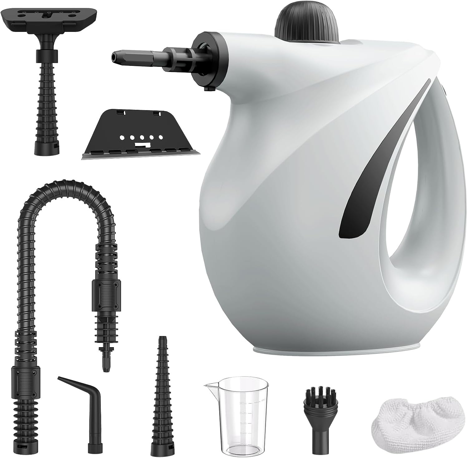 1200W Handheld Steam Cleaner, Portable Steamer for Cleaning with Detergent Container and Safety Lock, Pressurized Hand Held Steamer for Home, Kitchen, Bathroom, Car, Windows and Floors (gray)