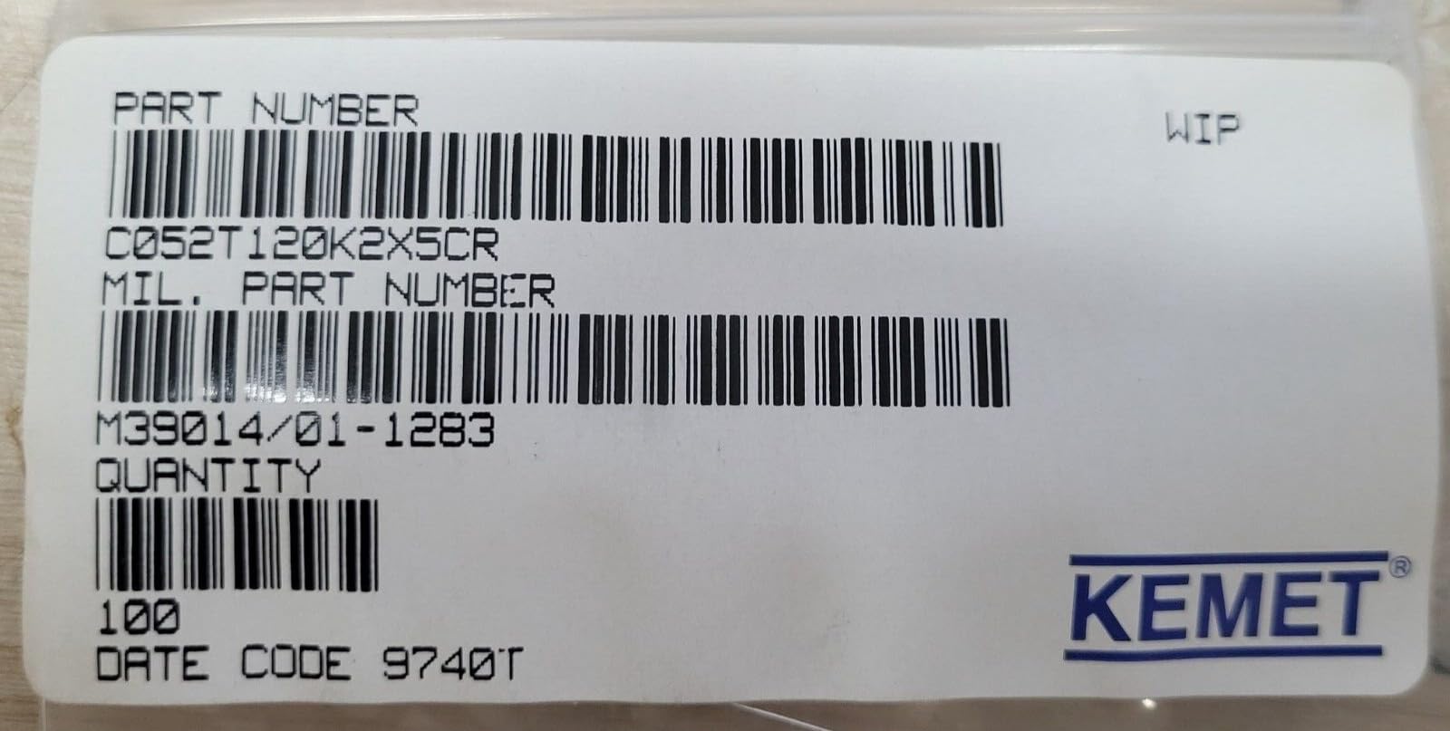 (5 PCS) CKR05BX120KR KEMET Compatible with CAP CER RADIAL