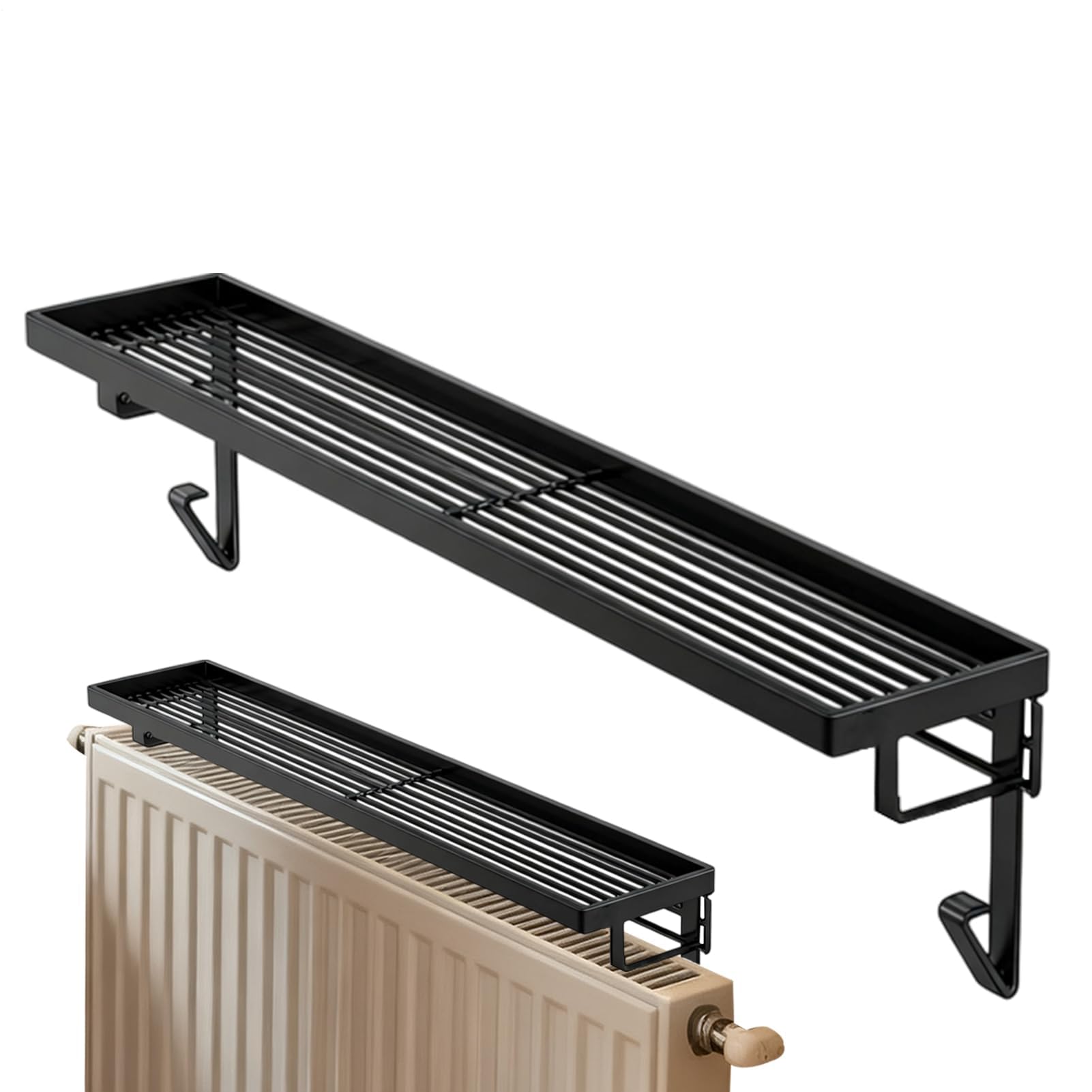 Ripiani salvaspazio per termosifoni, senza trapano, soluzione di archiviazione resistente al calore per casa, dormitorio, appartamento, camera da letto, facile installazione, massimizza l'efficienza
