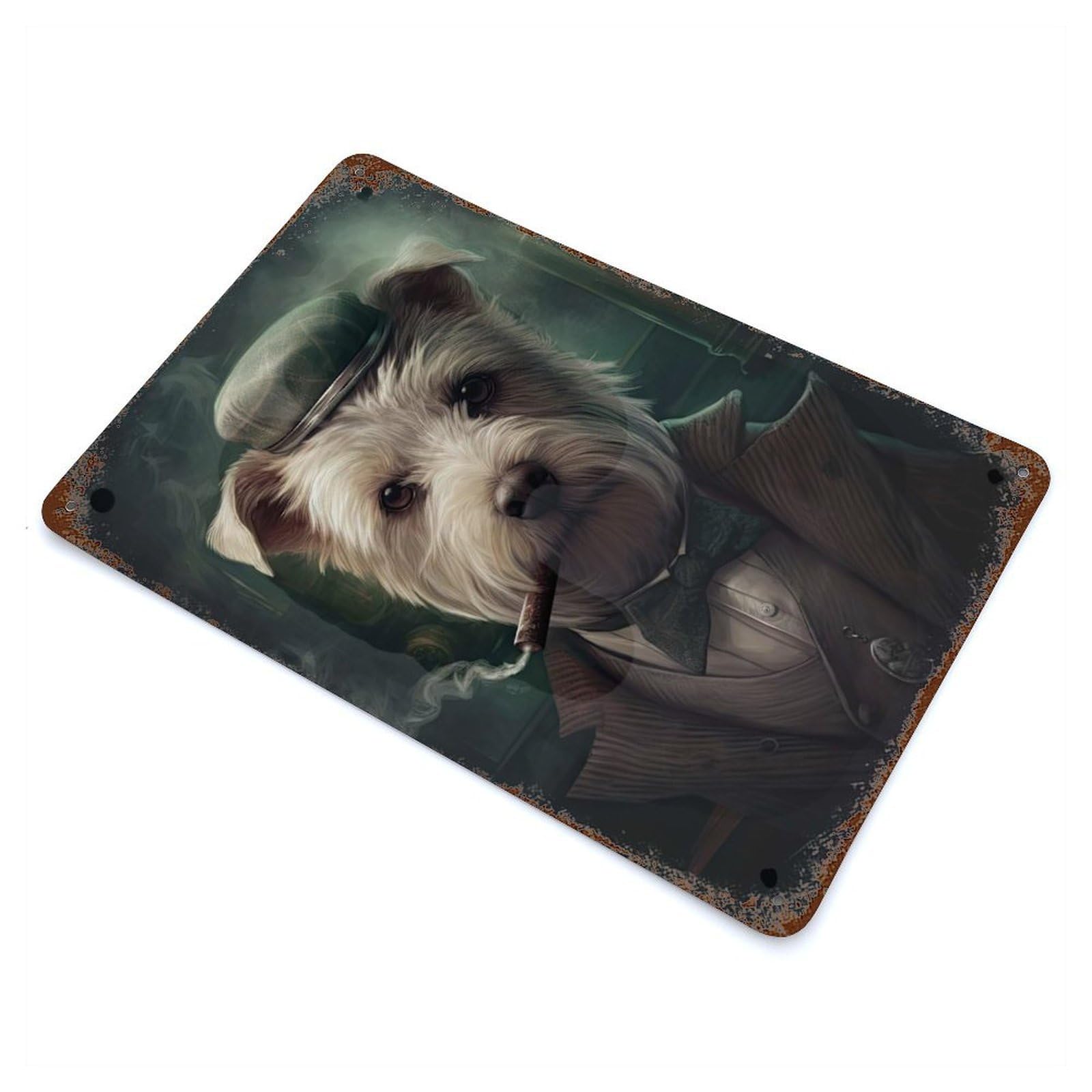 Westie Dog The Gangster Retro Metal Sign 11.8"x7.9", for Garage, Bar And Workshop Decor, Shabby Chic Decor