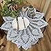 BIBITIME Handmade Crochet Pineapple Flower Lace Tablecloth Doily Table Runner Kitchen Dresser Dinner Placemat Bedroom Vase Potted Plant Mat (W 23-25.6in x L 43-45in, Red)