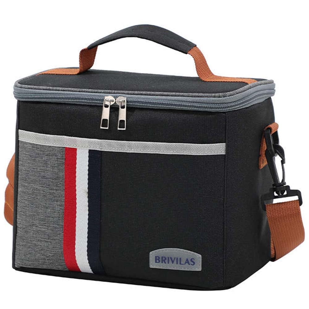 Lunch Bag, Insulated Large Cooler Tote bag for Men Women Adult for Office shoulder handbag | Leakproof (Black)