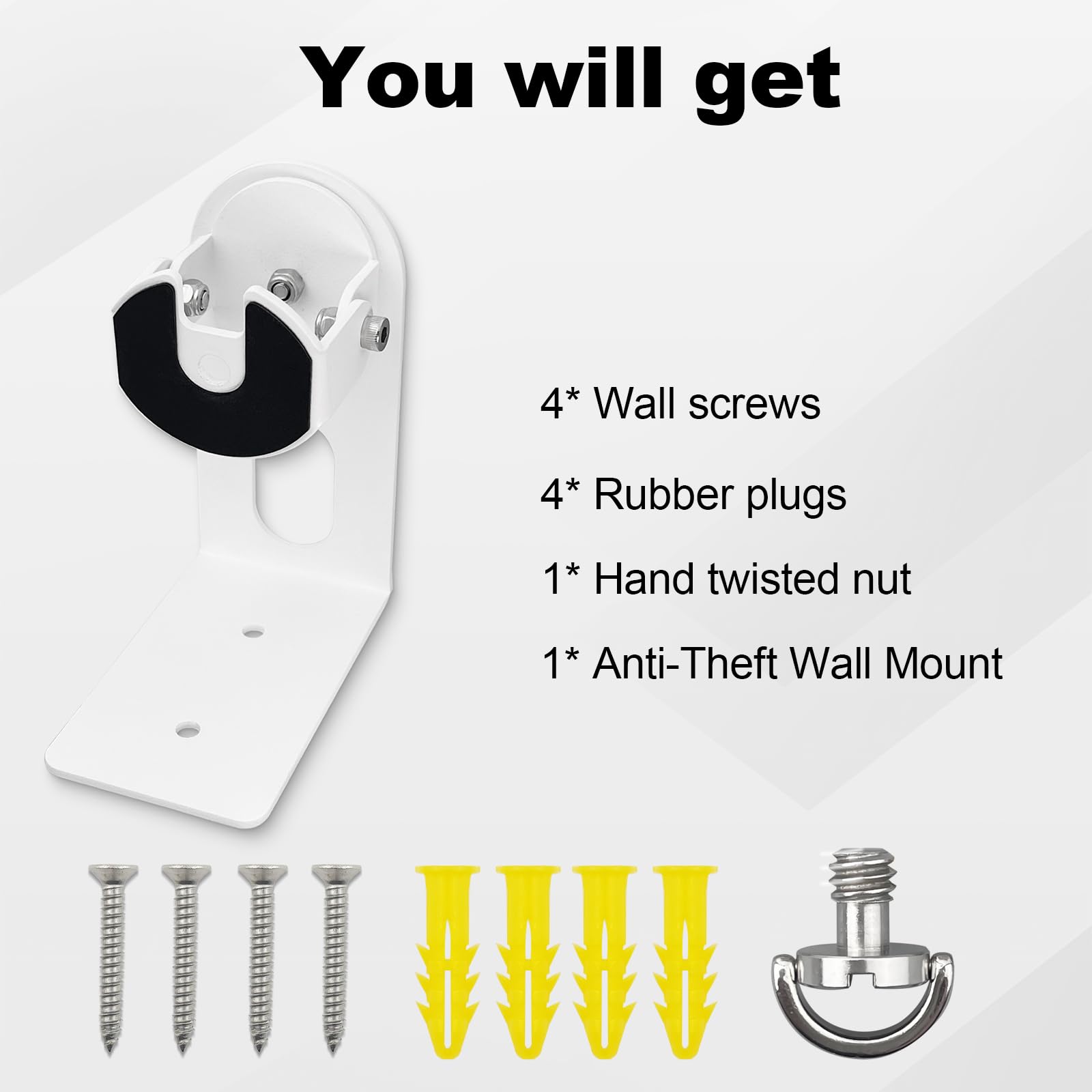 Soporte de pared antirrobo para Tapo MagCam (C425), soporte de cámara de seguridad de metal ajustable de 360°, resistente a la intemperie, anticaídas, fácil instalación, color blanco