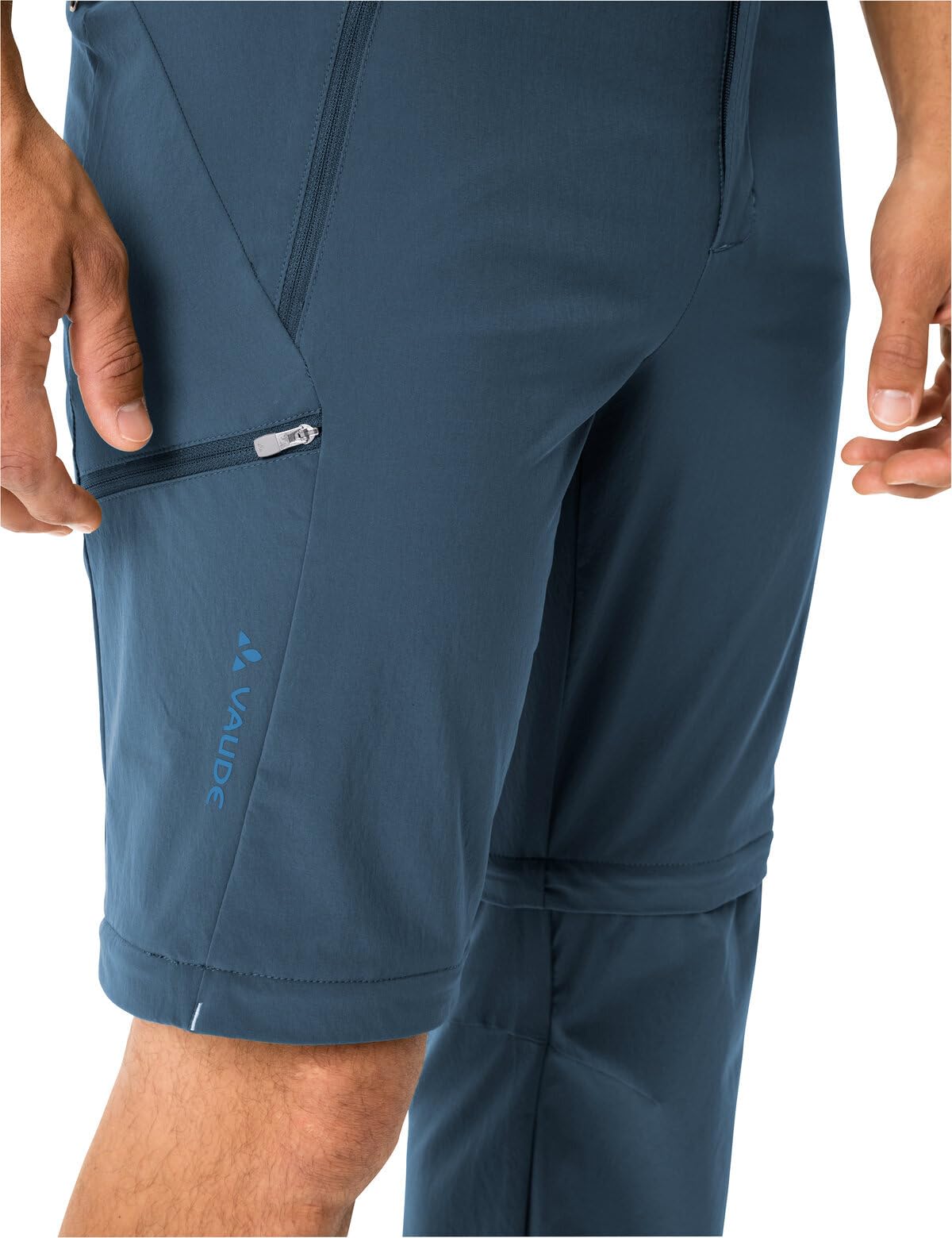 VAUDE Wanderhose Herren Farley Stretch T-Zip Pants III - Wasserabweisende Herren Wanderhose Zip Off, atmungsaktive Trekkinghose mit Hosenbund - Dark sea, 54-Long