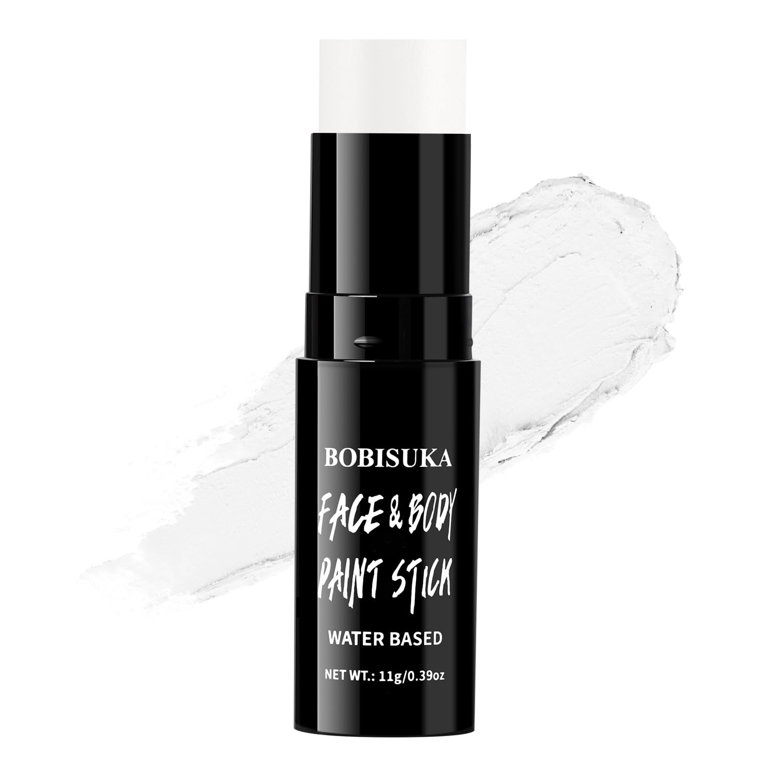 BOBISUKA White Face & Body Paint Stick Washable Water-Based Face Paint Makeup Stick for Halloween Clown, Joker, Zombie, Mime, Skeleton, Skull, Cosplay
