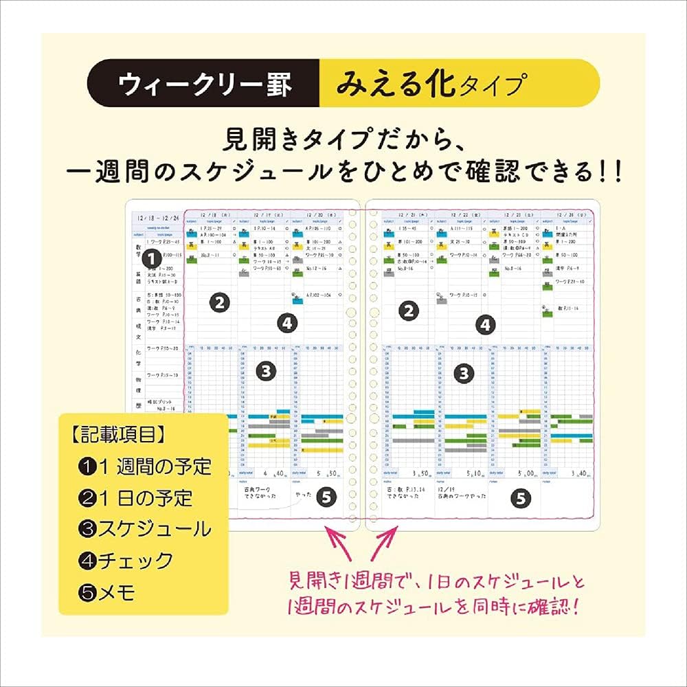 Kokuyo Campus Study Planner Loose Leaf Set of 2