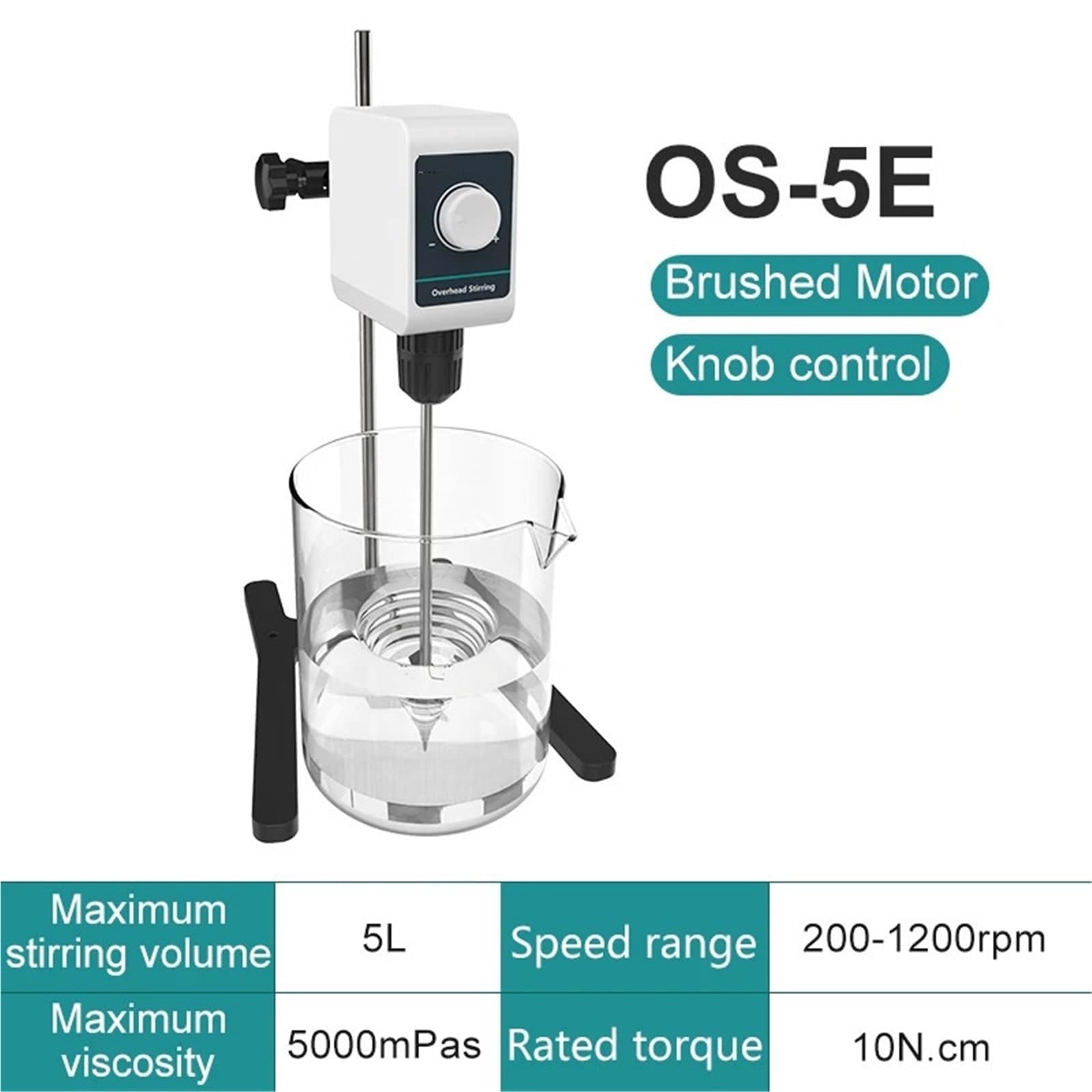 Homogeneizador, Agitador de laboratorio con pantalla digital, mezclador eléctrico altura, equipo, 5/10 l, 1200 rpm, OS-10S(OS-5E(5L))