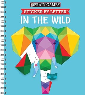 Brain Games Sticker by Letter In the Wild: Kids Activity Book with 10 Wild Animal Sticker Puzzles, Ages 4+