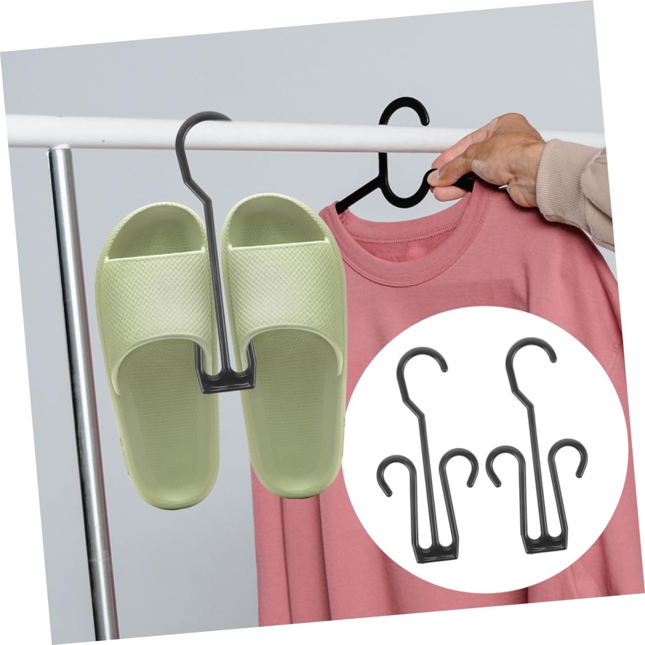 25pcs Portable Shoe Rack Shoe Hooks Wall Hanging Drying Rack Organizer for Slippers Decorative Accessories