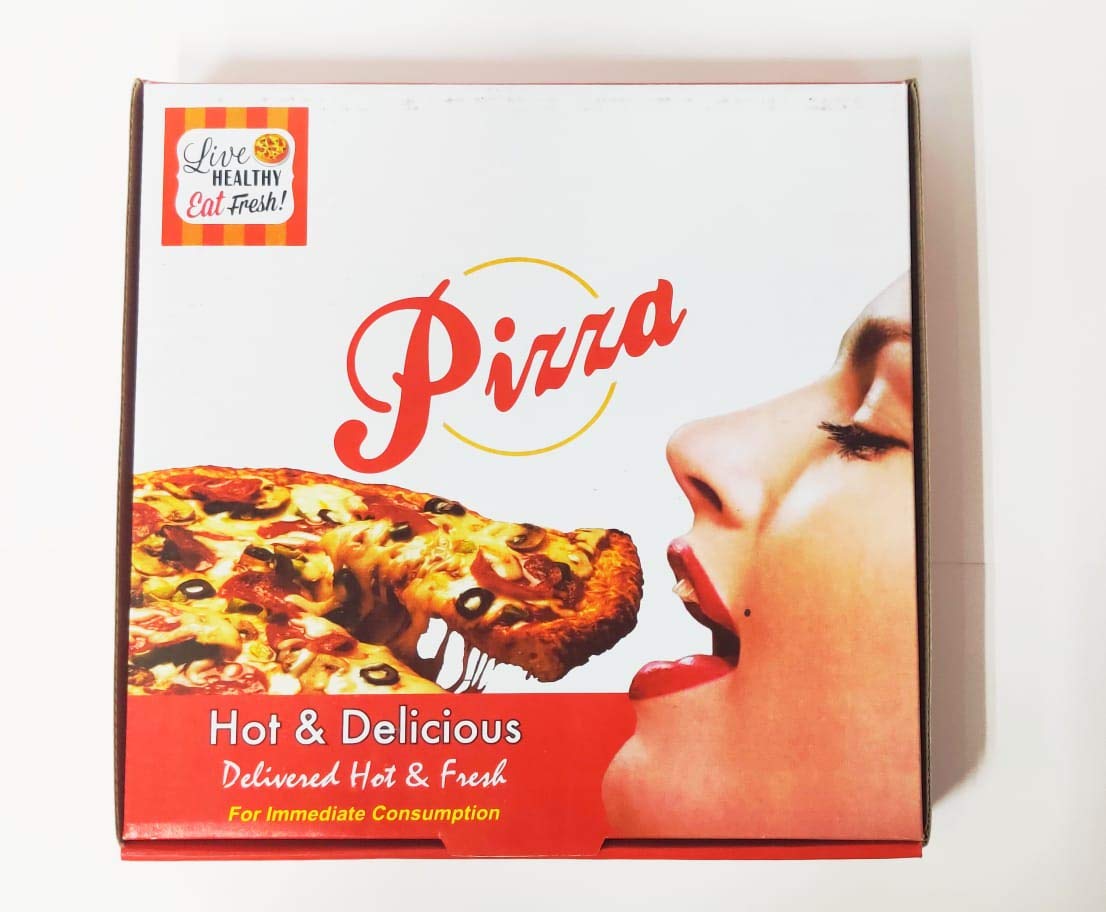 Pyramid Pizza Boxes, 9 X 9 X 1.5 inch, 150 Pcs, Generic Design, Food Grade Coated, Oil Proof, Moisture Proof, Microwavable, Healthy and Eco-Friendly