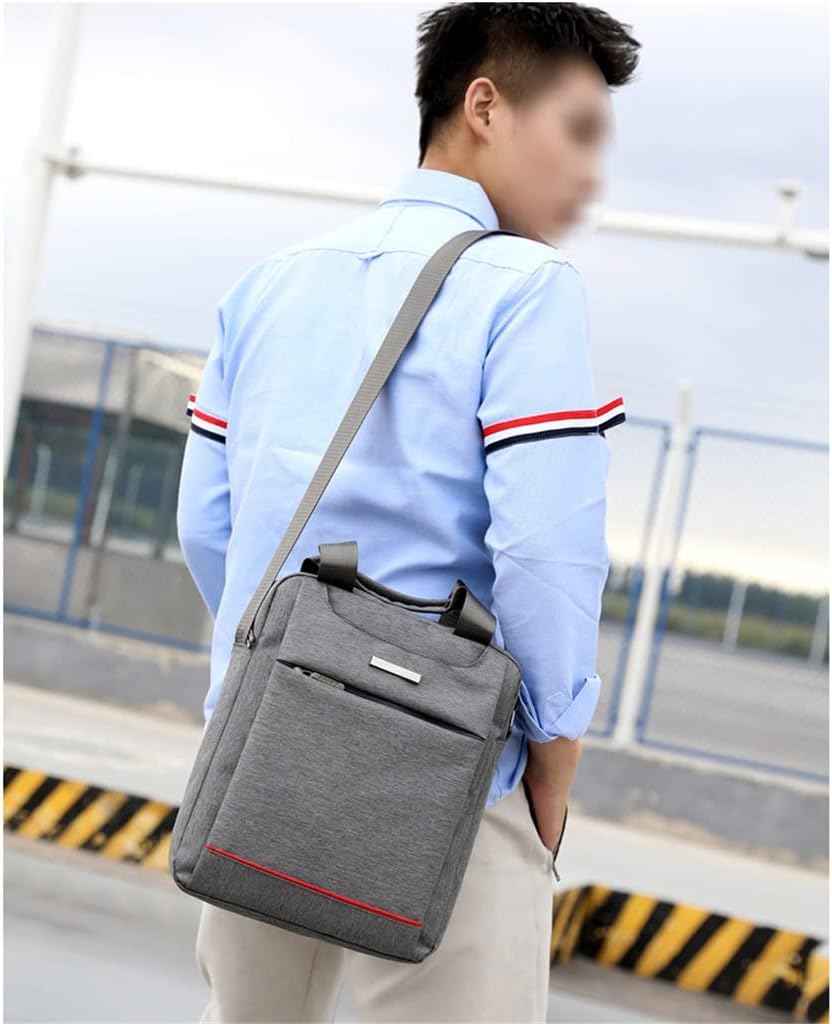 Men Multifunctional Shoulder Messenger Bag With Headphone Hole Nylon Travel Handbag Large Capacity Storage Bags