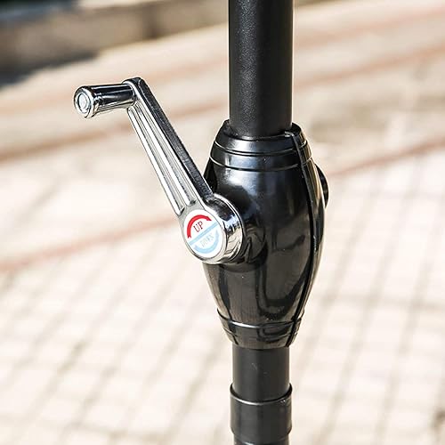 Miniatura 5 de LOKATSE HOME Sombrilla de doble cara para patio al aire libre, 15 pies, de aluminio, toldo doble con manivela, 2 azul medio